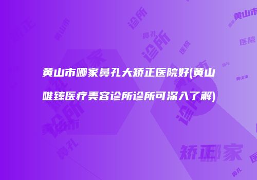 黄山市哪家鼻孔大矫正医院好(黄山唯臻医疗美容诊所诊所可深入了解)