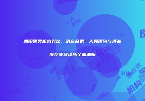 朝阳医美机构对比：喀左县第一人民医院与海波医疗美容诊所全面解析