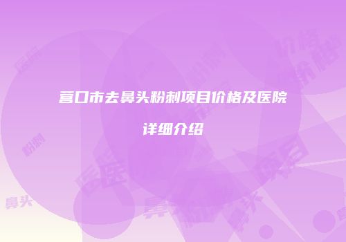 营口市去鼻头粉刺项目价格及医院详细介绍