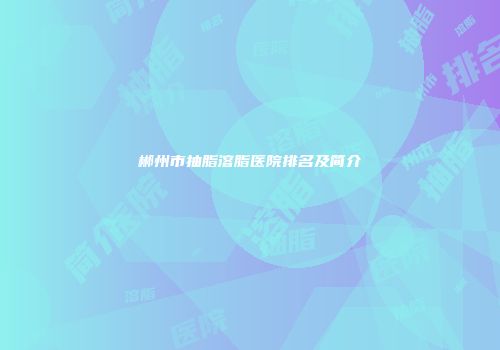郴州市抽脂溶脂医院排名及简介