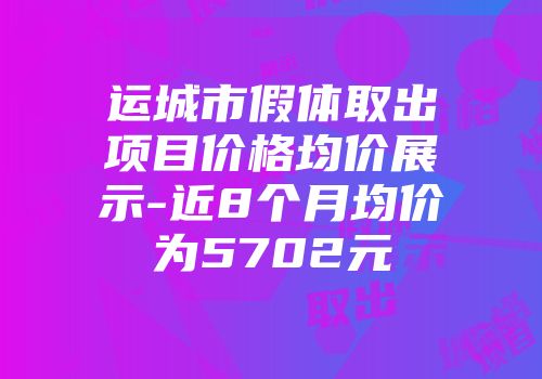 运城市假体取出项目价格均价展示-近8个月均价为5702元