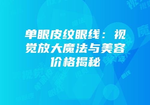 单眼皮纹眼线：视觉放大魔法与美容价格揭秘