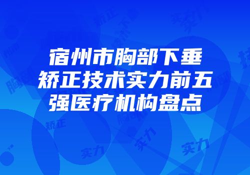 宿州市胸部下垂矫正技术实力前五强医疗机构盘点