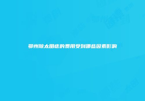 鄂州除太田痣的费用受到哪些因素影响