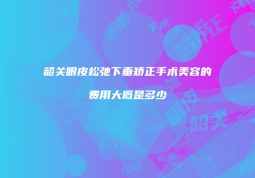 韶关眼皮松弛下垂矫正手术美容的费用大概是多少