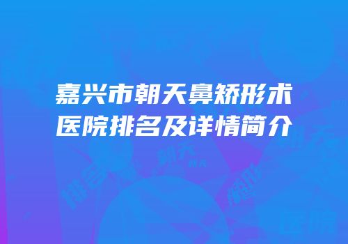 嘉兴市朝天鼻矫形术医院排名及详情简介
