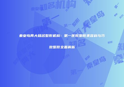 秦皇岛两大知名整形机构：第一医院整形美容科与巧致整形全面解析
