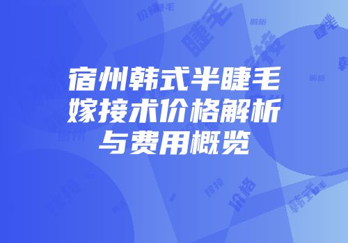 宿州韩式半睫毛嫁接术价格解析与费用概览