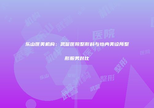 乐山医美机构：武警医院整形科与怡冉美诊所整形服务对比