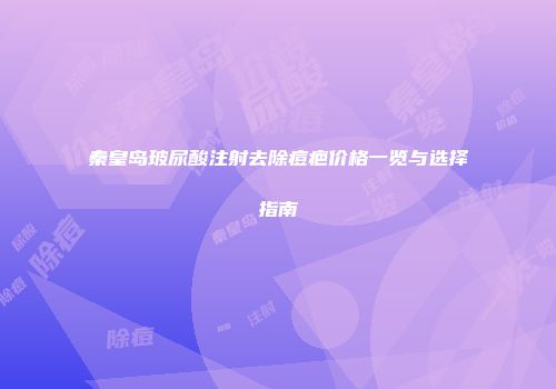 秦皇岛玻尿酸注射去除痘疤价格一览与选择指南