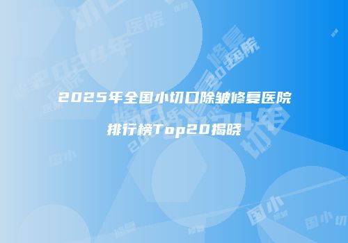 2025年全国小切口除皱修复医院排行榜Top20揭晓