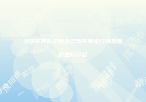 沈阳市伊肤泉微针美塑医院排行榜及整形医院介绍