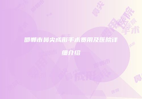 邯郸市鼻尖成形手术费用及医院详细介绍