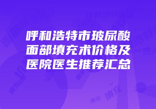呼和浩特市玻尿酸面部填充术价格及医院医生推荐汇总