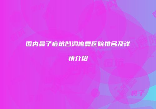 国内鼻子痘坑凹洞修复医院排名及详情介绍