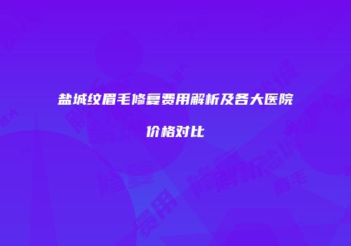盐城纹眉毛修复费用解析及各大医院价格对比