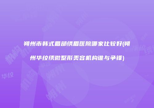朔州市韩式眉部绣眉医院哪家比较好(朔州华纹绣微整形美容机构谁与争锋)