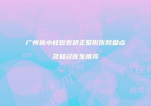 广州鼻小柱短宽矫正整形医院盘点及知名医生推荐