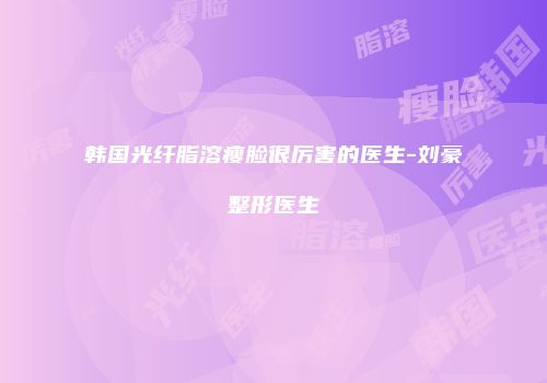 韩国光纤脂溶瘦脸很厉害的医生-刘豪整形医生