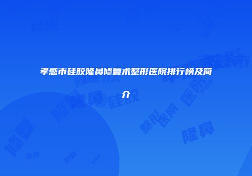 孝感市硅胶隆鼻修复术整形医院排行榜及简介