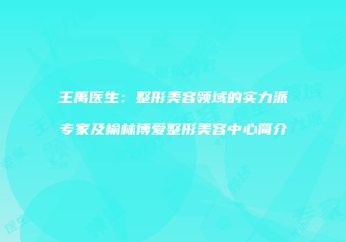 王禹医生：整形美容领域的实力派专家及榆林博爱整形美容中心简介