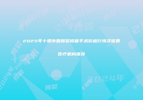 2025年十堰市唇腭裂修复手术价格行情及优质医疗机构推荐