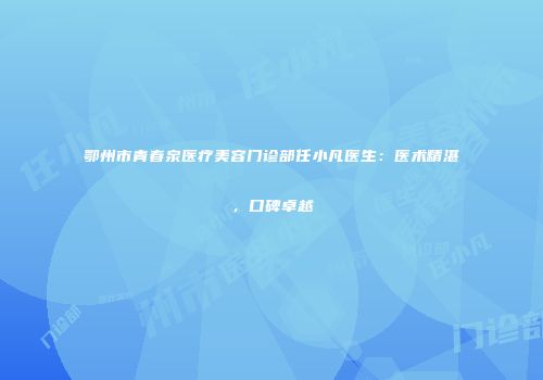 鄂州市青春泉医疗美容门诊部任小凡医生：医术精湛，口碑卓越