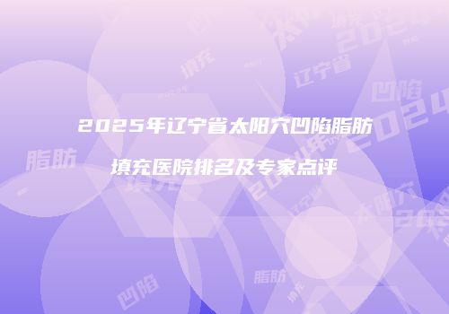 2025年辽宁省太阳穴凹陷脂肪填充医院排名及专家点评