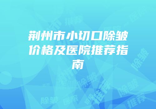 荆州市小切口除皱价格及医院推荐指南