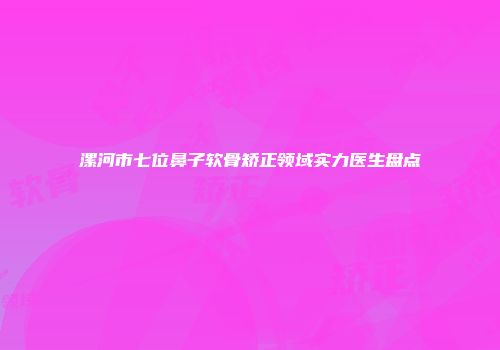 漯河市七位鼻子软骨矫正领域实力医生盘点
