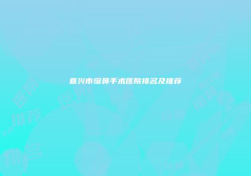 嘉兴市缩鼻手术医院排名及推荐