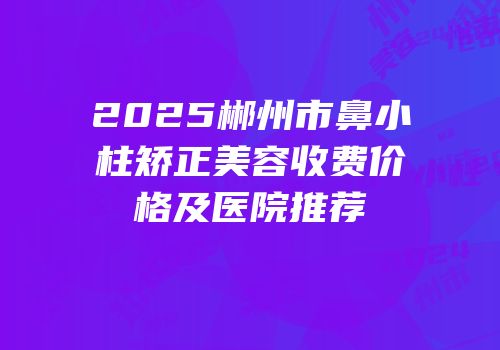 2025郴州市鼻小柱矫正美容收费价格及医院推荐