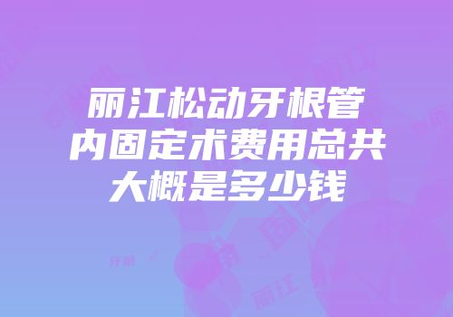 丽江松动牙根管内固定术费用总共大概是多少钱