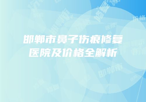 邯郸市鼻子伤痕修复医院及价格全解析