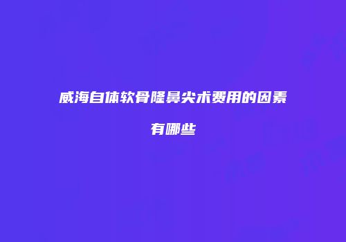 威海自体软骨隆鼻尖术费用的因素有哪些