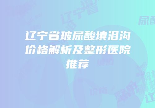 辽宁省玻尿酸填泪沟价格解析及整形医院推荐