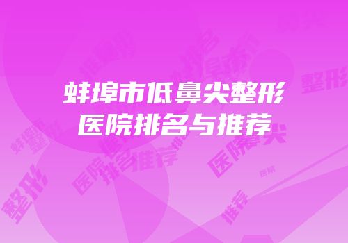 蚌埠市低鼻尖整形医院排名与推荐