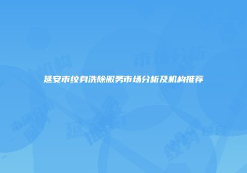 延安市纹身洗除服务市场分析及机构推荐