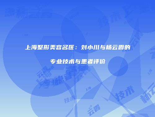 上海整形美容名医：刘小川与杨云霞的专业技术与患者评价