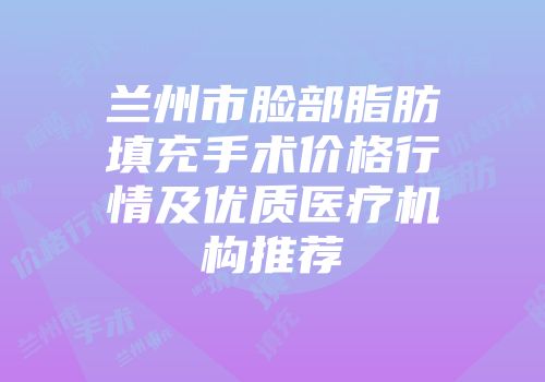 兰州市脸部脂肪填充手术价格行情及优质医疗机构推荐