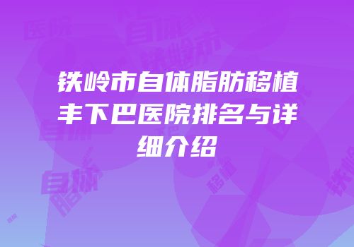 铁岭市自体脂肪移植丰下巴医院排名与详细介绍