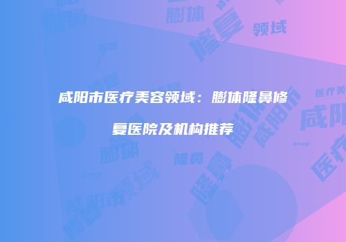 咸阳市医疗美容领域：膨体隆鼻修复医院及机构推荐