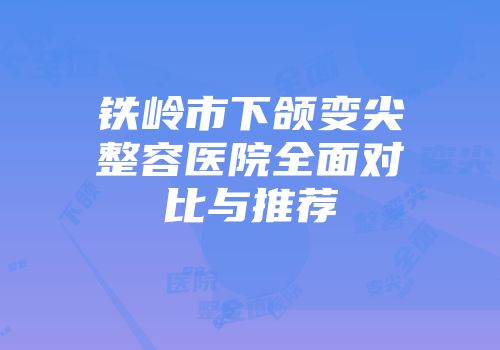 铁岭市下颌变尖整容医院全面对比与推荐