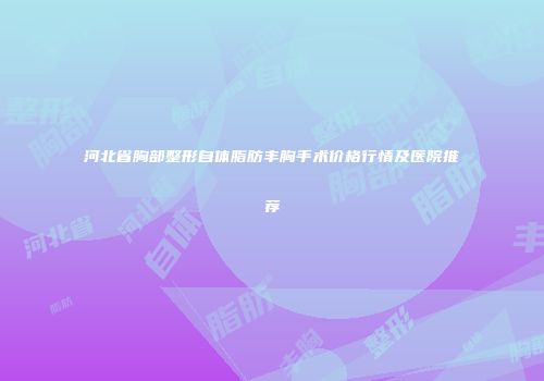 河北省胸部整形自体脂肪丰胸手术价格行情及医院推荐