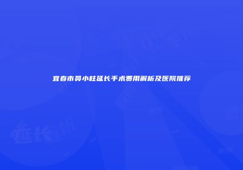 宜春市鼻小柱延长手术费用解析及医院推荐