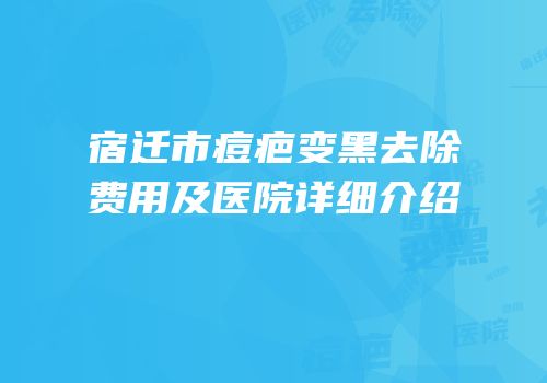 宿迁市痘疤变黑去除费用及医院详细介绍