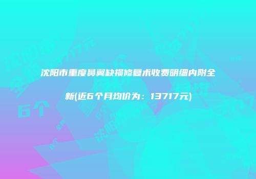 沈阳市重度鼻翼缺损修复术收费明细内附全新(近6个月均价为：13717元)