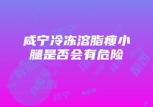 咸宁冷冻溶脂瘦小腿是否会有危险