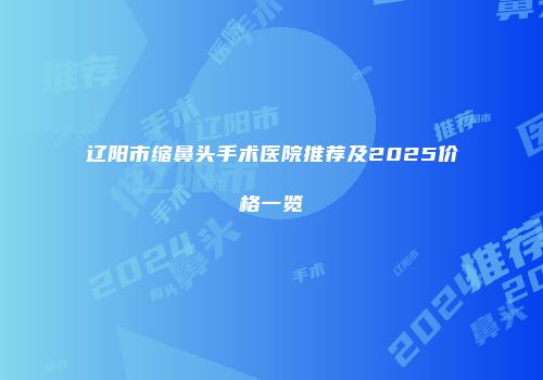 辽阳市缩鼻头手术医院推荐及2025价格一览