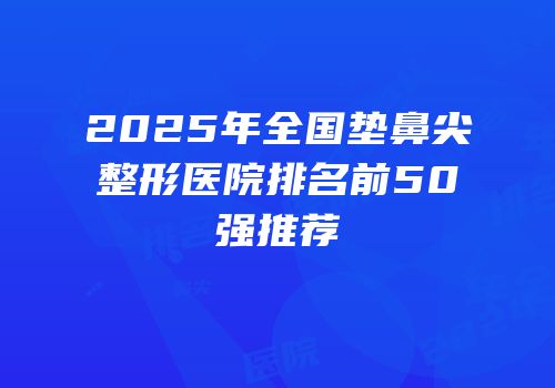2025年全国垫鼻尖整形医院排名前50强推荐